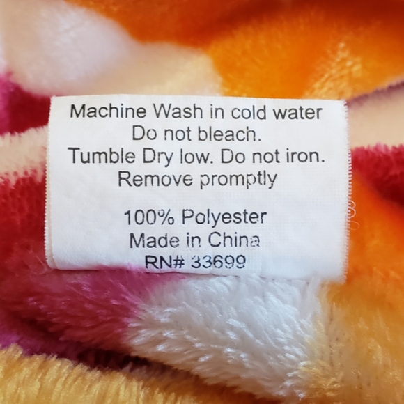 ESPRIT HOME Blanket Orange Pink White Soft Throw - Picture 6 of 6